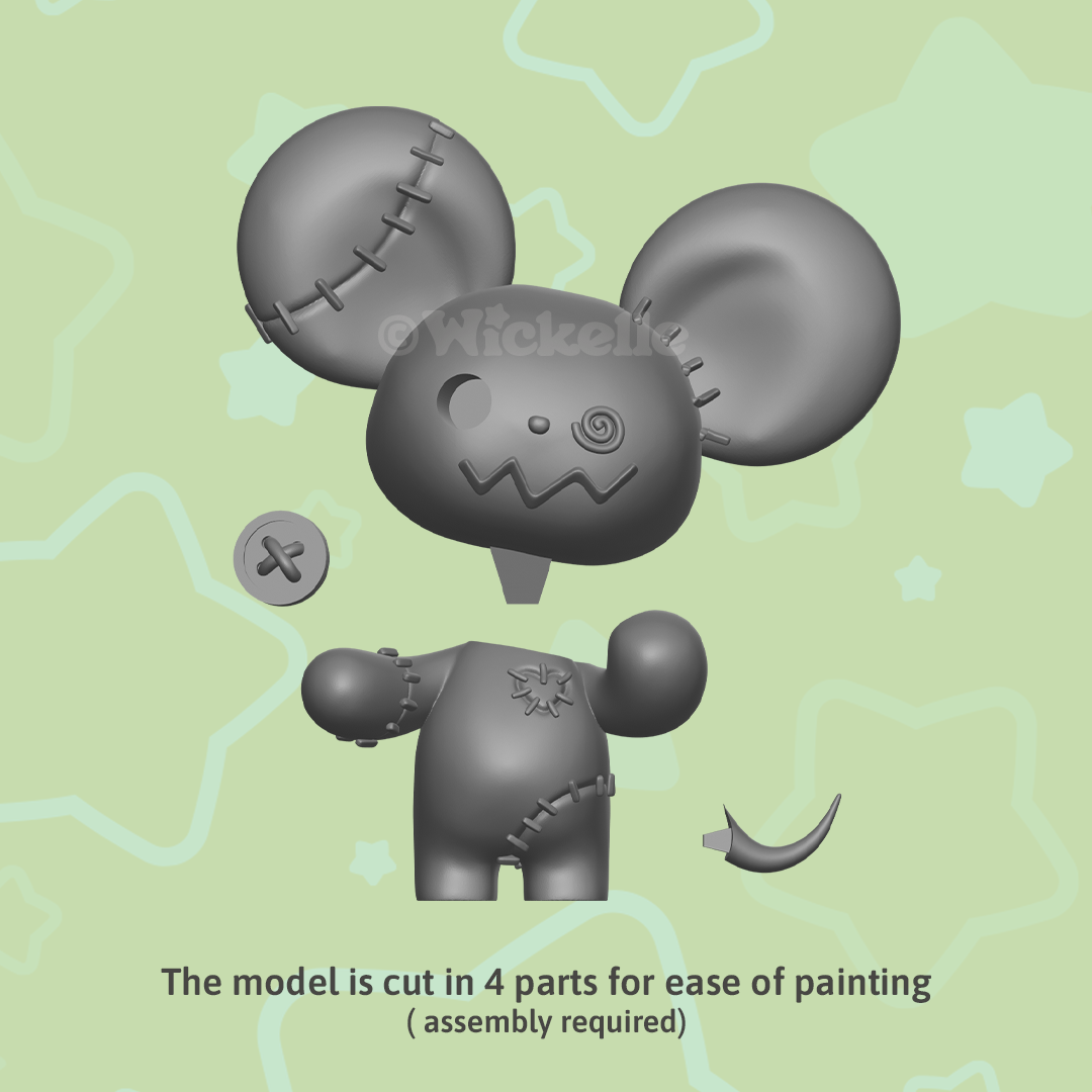Frankenstein Mouse digital STL file for 3d printing
