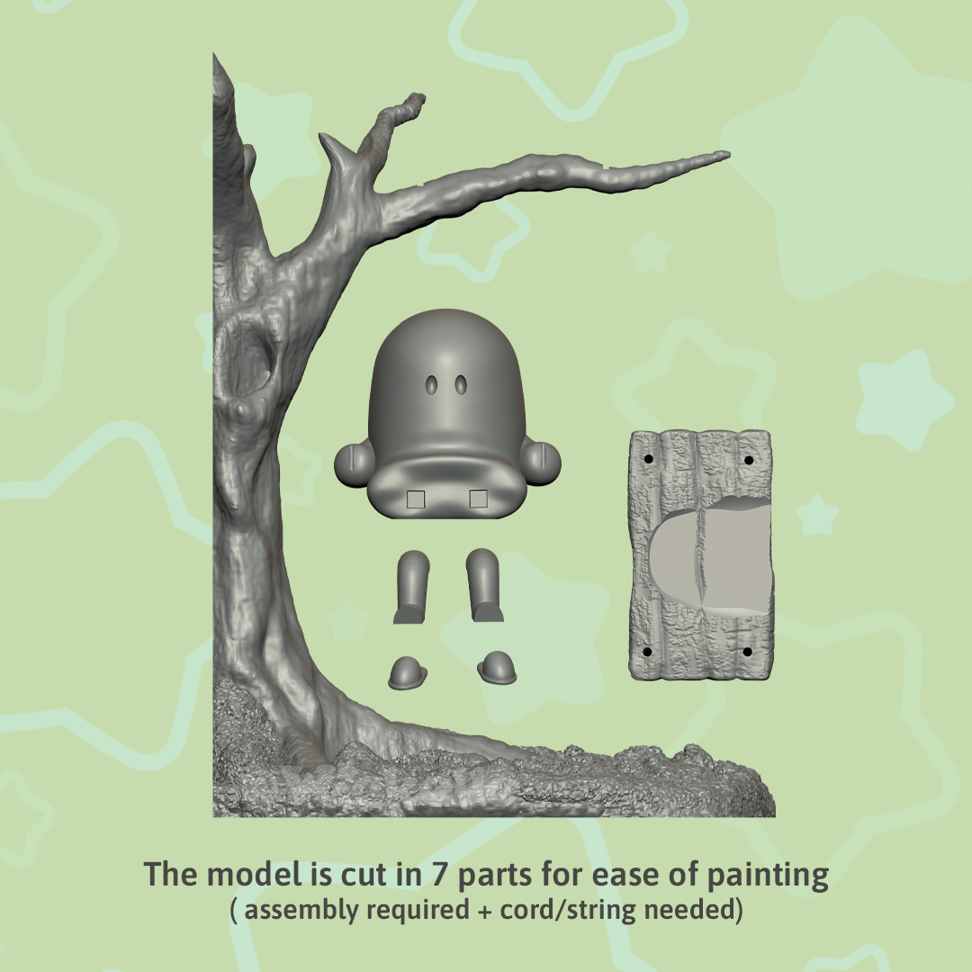BOOk Club - Book Stopper - Cute Tree swing Ghost - digital STL file for 3d printing