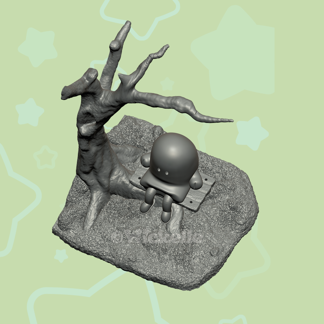 BOOk Club - Book Stopper - Cute Tree swing Ghost - digital STL file for 3d printing