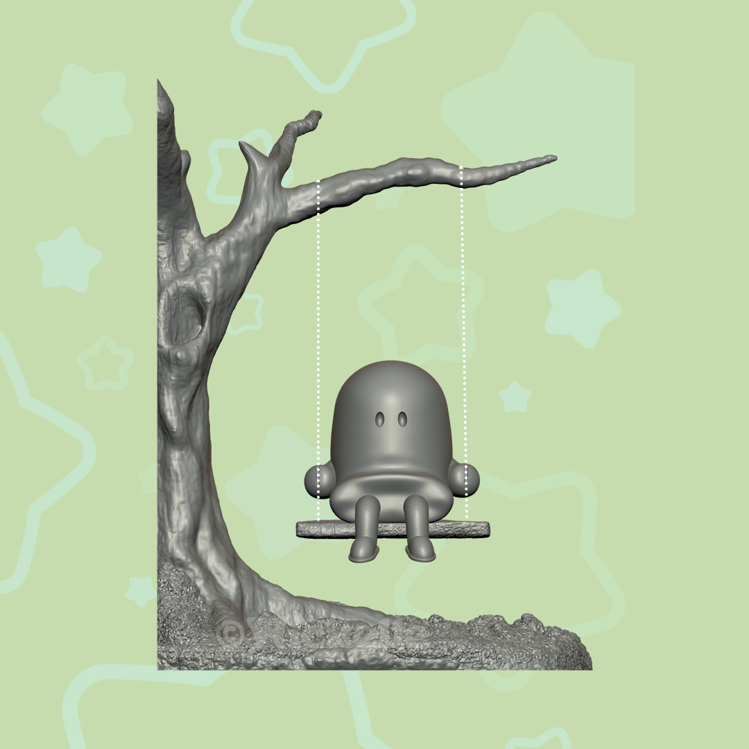 BOOk Club - Book Stopper - Cute Tree swing Ghost - digital STL file for 3d printing