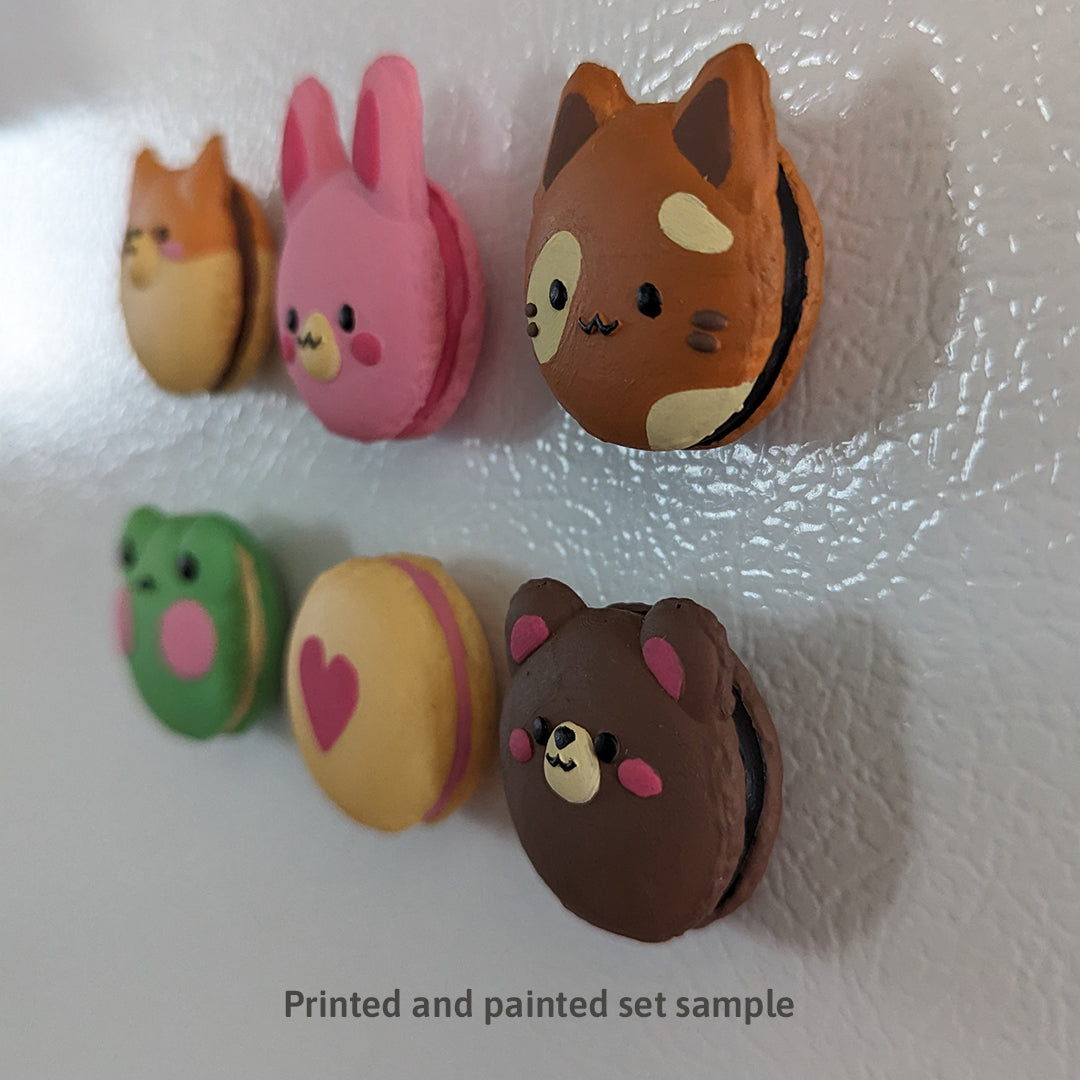 Cute Animal Macarons Magnets Bundle digital STL files for 3d printing