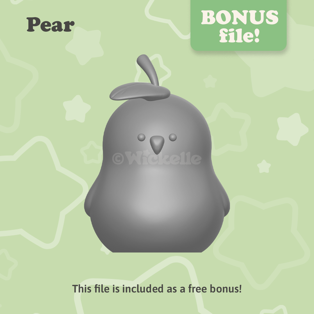Fruit Birds Bundle digital STL file for 3d printing