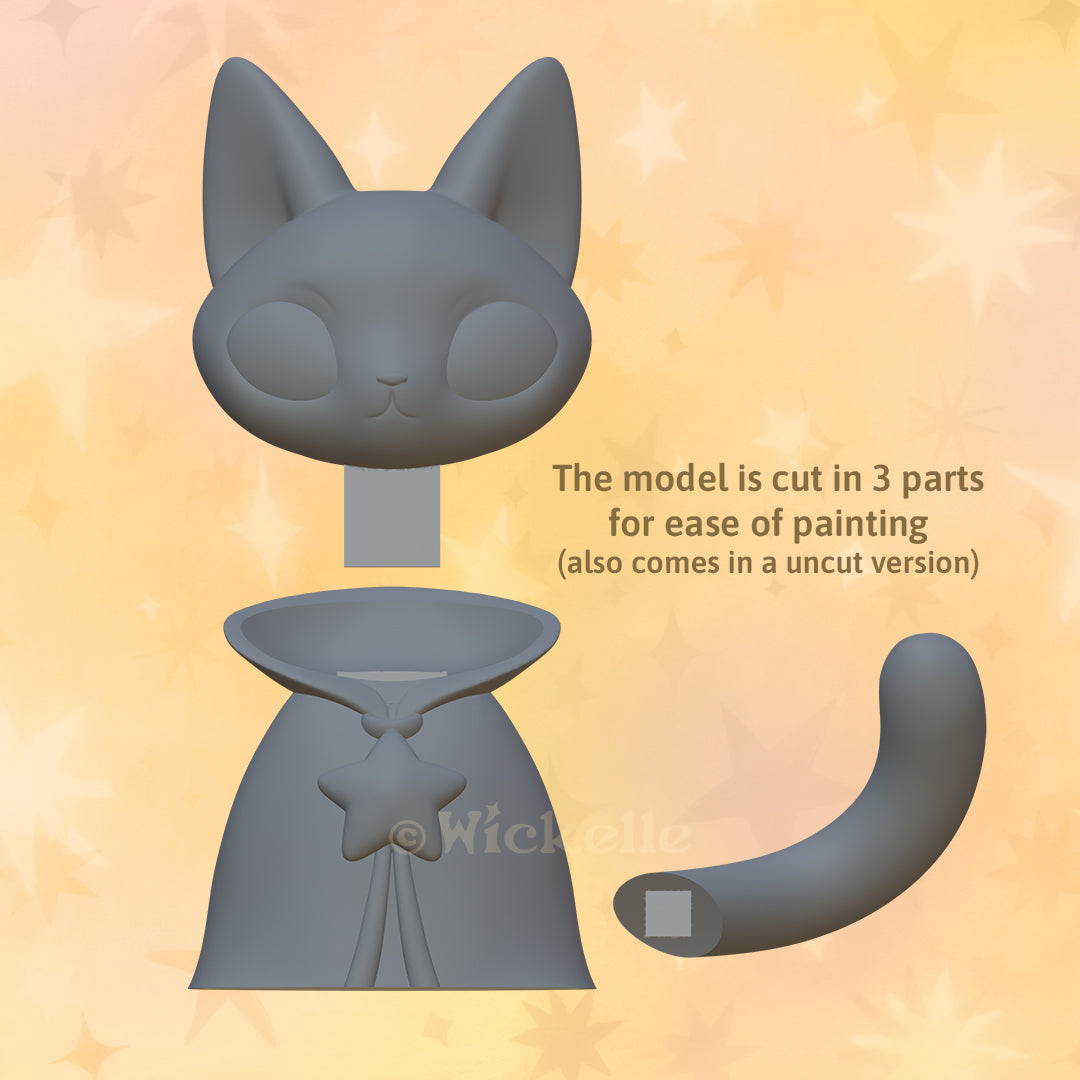 Wizard Cat, Frog and Baby Dragon Bundle digital STL file for 3d printing