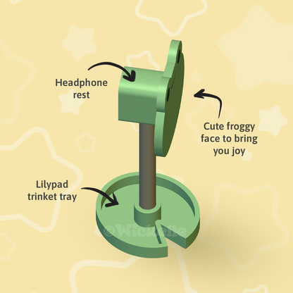 Frog Headphone Stand - Digital STL files for 3d printing