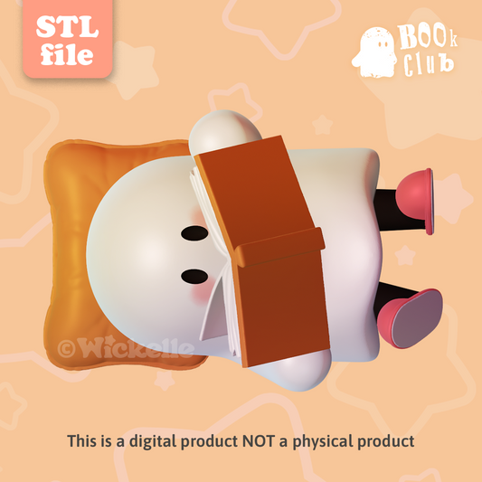 BOOk Club - Comfy reading Ghost - digital STL file for 3d printing