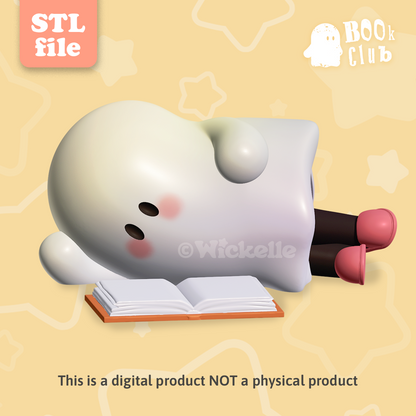 BOOk Club - Lazy reading Ghost - digital STL file for 3d printing
