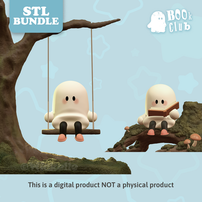 BOOk Club - Book Stopper Bundle - Cute Ghosts - digital STL file for 3d printing