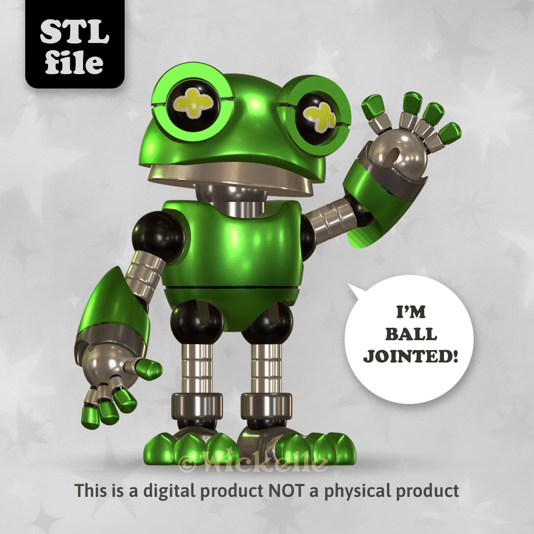 Articulated Frog Robot STL (Ball jointed doll)