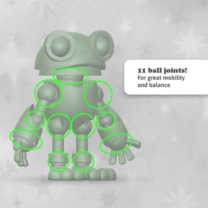 Articulated Frog Robot STL (Ball jointed doll)