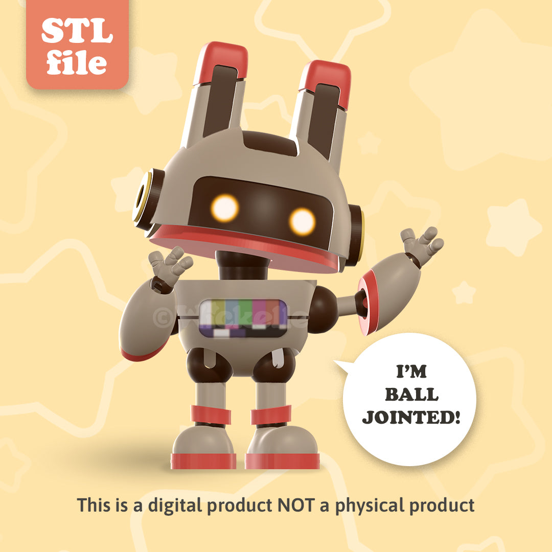Articulated Bunny Robot (Ball jointed doll) digital STL file for 3d printing