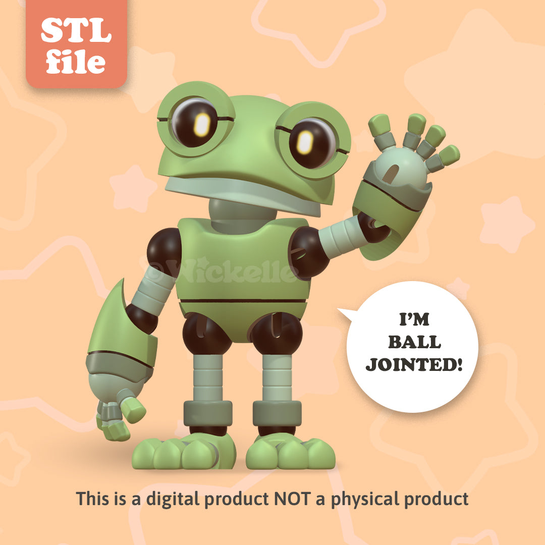 Articulated Frog Robot (Ball jointed doll) digital STL file for 3d printing