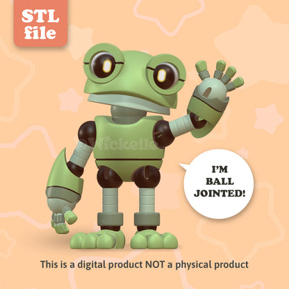 Articulated Frog Robot (Ball jointed doll) digital STL file for 3d printing