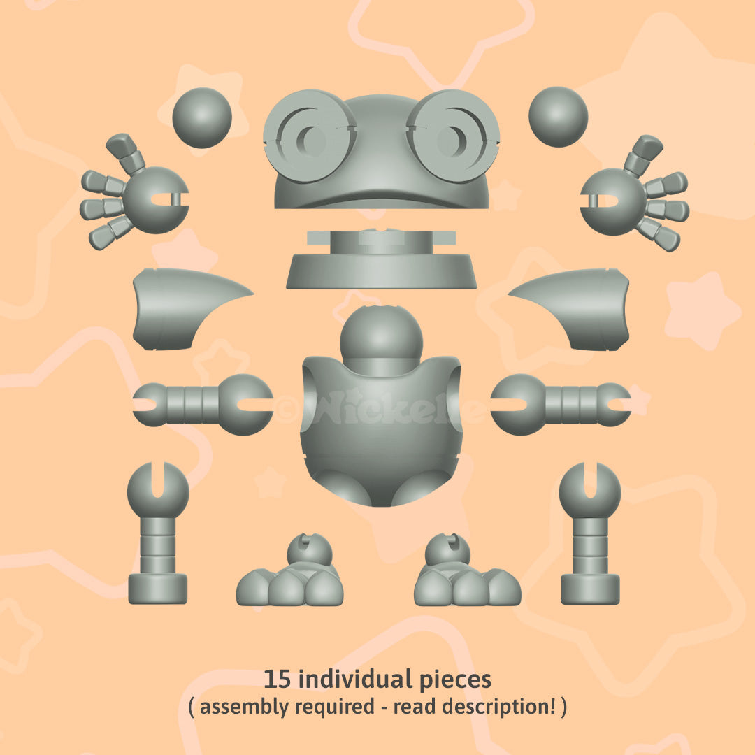 Articulated Frog Robot (Ball jointed doll) digital STL file for 3d printing