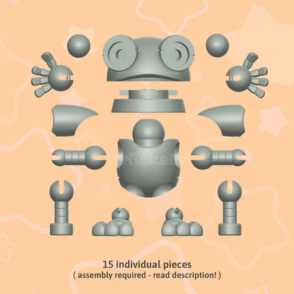 Articulated Frog Robot (Ball jointed doll) digital STL file for 3d printing