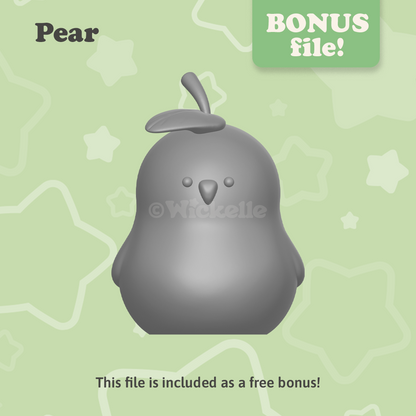 Fruit Birds Bundle digital STL file for 3d printing