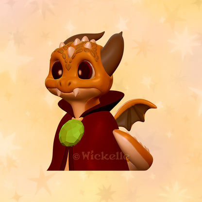 Wizard Baby Dragon digital STL file for 3d printing