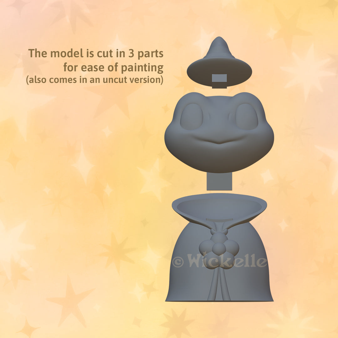 Wizard Cat, Frog and Baby Dragon Bundle digital STL file for 3d printing